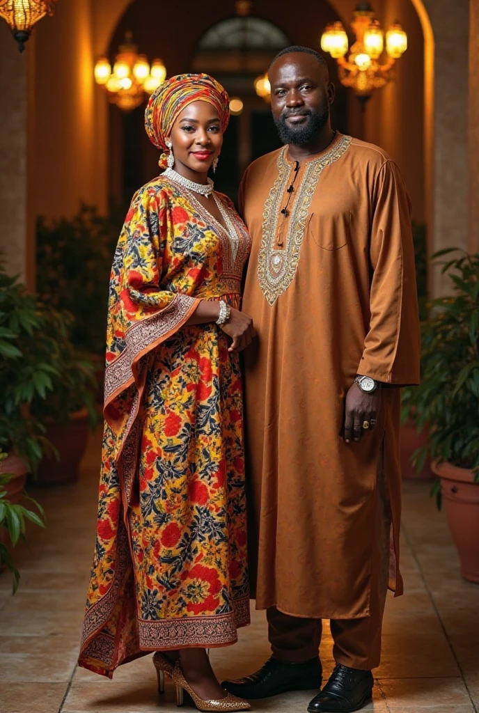 cute light skin couple as a model, Nigerian outfit