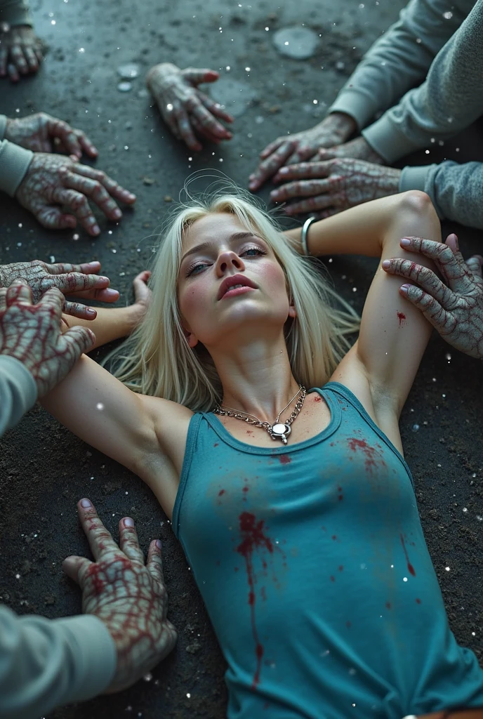 A highly detailed and graphic portrait of the beautiful Billie Eilish, de 18 anos, in an unexpected and violent scene, Explicit sex scene on a street in Japan, cena de sexo com double penetration, double penetration, a Woman is raped by two men, a crowd of spectators photograph a Woman. Sexo de double penetration, 2 men inserting their penis into the genitals of a Calcasian Woman. ((full naked)), ((skinny:0.9)), ((naked)), ((flat chest:0.7)), ((hard nipples tips)), ((hard nipples tips)), ((nipples tips:1.8)), ((toned:0.5)), ((pale skin)), ((Caucasian skin)), ((white skin)), ((skin looks like milk)), ((long hair)) ((Longhaire)), ((Longhaire ate a cintura)), ((Blue eyes)), ((white skin:1.3)), ((white hair)), ((skin covered in sweat)), ((soaked skin)), ((skin dripping sweat!!)) ((shine body!!)), ((Sweaty)), ((sunlight on the body)), ((bright sunlight over the body)), The Woman is beautiful and very thin, Very thin Woman, Extremely thin Woman, the Woman is completely naked, The Woman is a redhead, the Woman is very white, blood in the vagina, blood runs from the vagina, muito blood in the vagina, ((deep cuts on the body)), ((open wound in the belly)), ((huge cut on the belly)), ((guts falling out of the wound)), ((blood running down the body)), ((deep cut in the chest)), the Woman has many freckles on her body, the Woman&#39;The body is drenched, blood drips from the Woman&#39;genitals, a lot of blood leaks from the Woman&#39;anus, the Woman has injuries on her body, the Woman&#39;The body is drenched de suor. O foco da cena está nos órgãos genitals pingando sangue, muito blood in the vagina da Woman, lots of contrast, vibrant sunlight, Woman&#39;Hair flies in the wind, pretty long hair,