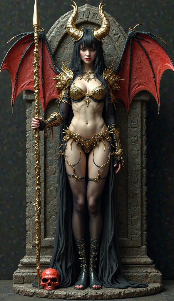 (32K:1.5, Dark fantasy:1.4, Highest quality, masterpiece, Ultra-high resolution), Perfect dynamic composition:1.3, Horror Portrait:1.4, chaos, darkness, Dark Demon World:1.3, (Detailed tattoos on the whole body:1.4, wearing exquisite jewelry:1.4), Very detailedな肌と顔の質感:1.3, Very accurate, Very detailed, (Cute and sexy succubus demon with big wings:1.3, Incredibly slim body:1.3, beautifully、beautiful:1.3), Prisoner, slave, Horn, Fair skin, Sensual posture, (How to properly dress badly torn clothing:1.3), Medium chest, (Big eyes that exude beautiful eroticism:0.4, Her expression when she felt intense caresses:1.0, Please open your mouth a little, lipstick, Feel the beautiful eroticism:0.9, Too sexy and cute:0.7, charm的な:0.7), ((torture:1.5, Lots of chains:1.6, Countless chains tangled in clothes:1.6, Chain your right arm:1.5, Chain the left arm:1.5, The right leg is bound with a shackle and chain:1.5, The left leg is bound with a shackle and chain:1.5)), Super long blonde curly hair, Earrings, necklace, bracelet, romantic, mysterious, elegant, Object of admiration, original, dramatic, artistic, Innovative, charm, Heartful, Fancy, sense of openness, sense of cleanliness, special, exciting, Extreme, Tilt, sense of loss, sorrow, sorrowの表現, (((大人のcharm, 女性的なcharm)))