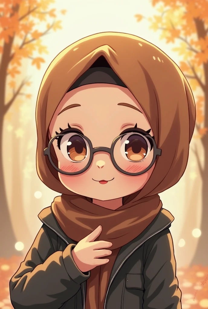 Muslim woman wearing black veil, Chinese Muslims are cute, Wear white glasses., Chinese eyes, White cartoon character, Chinese eyes, ยิ้ม Chinese eyes ตาตี๋