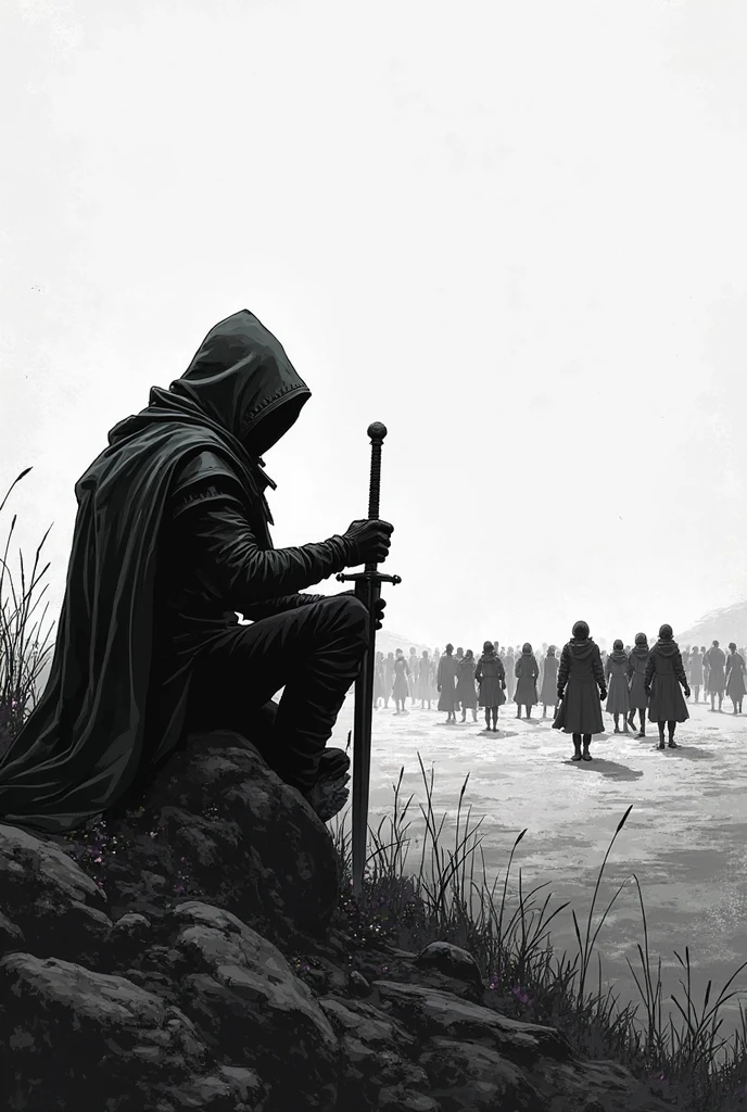 painting of a person with a scythe standing in a crowd of skulls, an ominous fantasy illustration, dan mumford tom bagshaw, beksinski and dan mumford, symmetrical epic fantasy art, noah bradley. sharp focus, noah bradley concept art, pete mohrbacher, peter mohrbacher digital art, high detailed beksinski painting, eerie nostalgic concept art