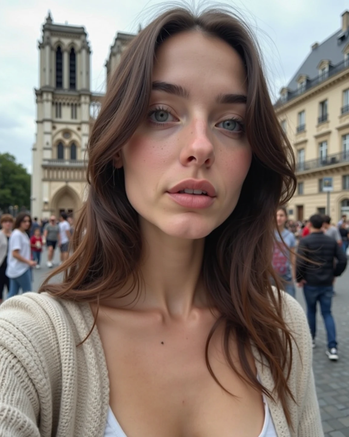 Merger_kaye_ventimind,
(in Paris wearing a (shirt:1.3) and (beret:1.2), france, (French:1.2), Paris, Eifel tower, scenic:1.2),
bokeh, f1.4, 40mm, photorealistic, raw, 8k, textured skin, skin pores, intricate details  <lora:epi_noiseoffset2:1>, epiCRealism