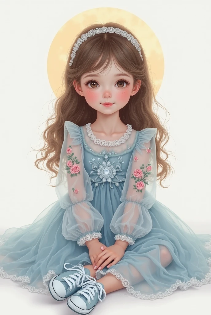 um close up de uma menina usando um vestido e uma flor, painting digital adorable, pintura realista da menina bonito, arte digital detalhada bonito, menina bonita, princesa bonita, menina muito bonita, menina bonito, bela arte digital, arte digital bonito, linda arte digital linda, pintura digital bonita, arte digital muito bonita, bela arte digital, lindo pintura digital