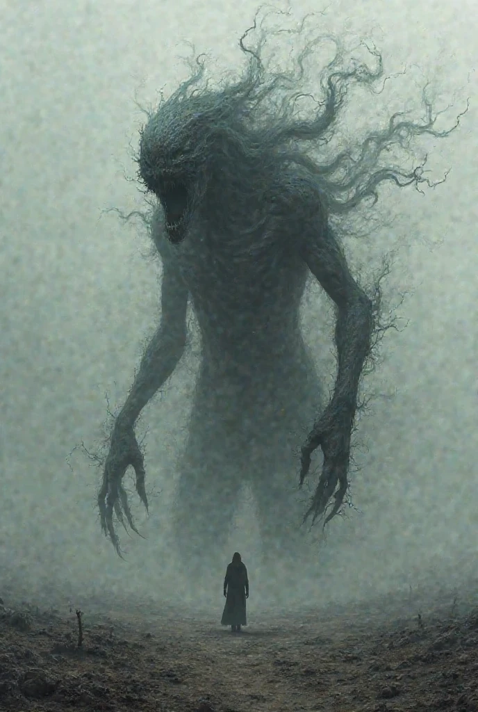 Anxiety depression in the form of a monster