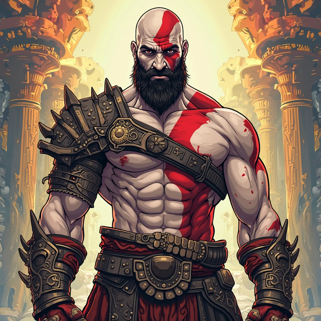 Kratos com blusa vermelha --auto --s2