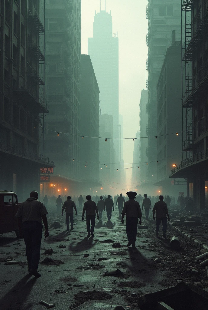 Infested Zombie Building Modern city infested with zombies and a very dark vibe - SeaArt AI