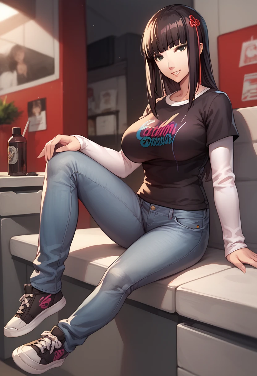 Character: (detailed face, highly detailed, (barbie face:0.25)),
(masterpiece:1.2, best quality), (real picture, intricate details), Clothing: high-waisted pants, crop top or graphic tee, denim or leather jacket, platform sneakers or ankle boots, Accessories: layered necklaces, statement earrings, Hair: loose waves or messy bun, Behavior: confident, bold, unapologetic, Location: urban areas, cafes, nightclubs, art galleries,