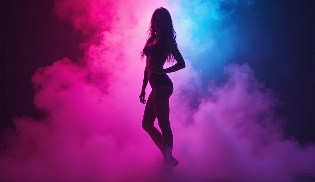 A woman With the body of a galaxy, blooming neon flowers like a crown on her head, this woman has a full body of a galaxy, very beautiful, high quality, ultra realism, you can see a slight silhouette, from one Very beautiful body, a feminine silhouette, with beautiful curves in human concepts, her hair and like waves of galaxies, she is as if she is dancing, Shows the whole body, full body, wide picture, wallpaper, Perfect, perfect body, perfect face, perfect arms, perfect skin, perfect galaxy, detailed skin, perfect eyes, perfectly perfect, realistic, modern artwork, perfect body