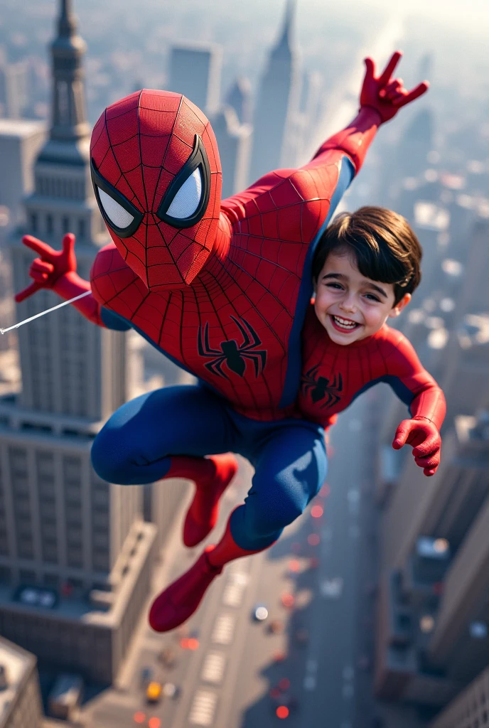 spiderman huck a boy he is wearing a jersey and a black trousers
his name is mathu