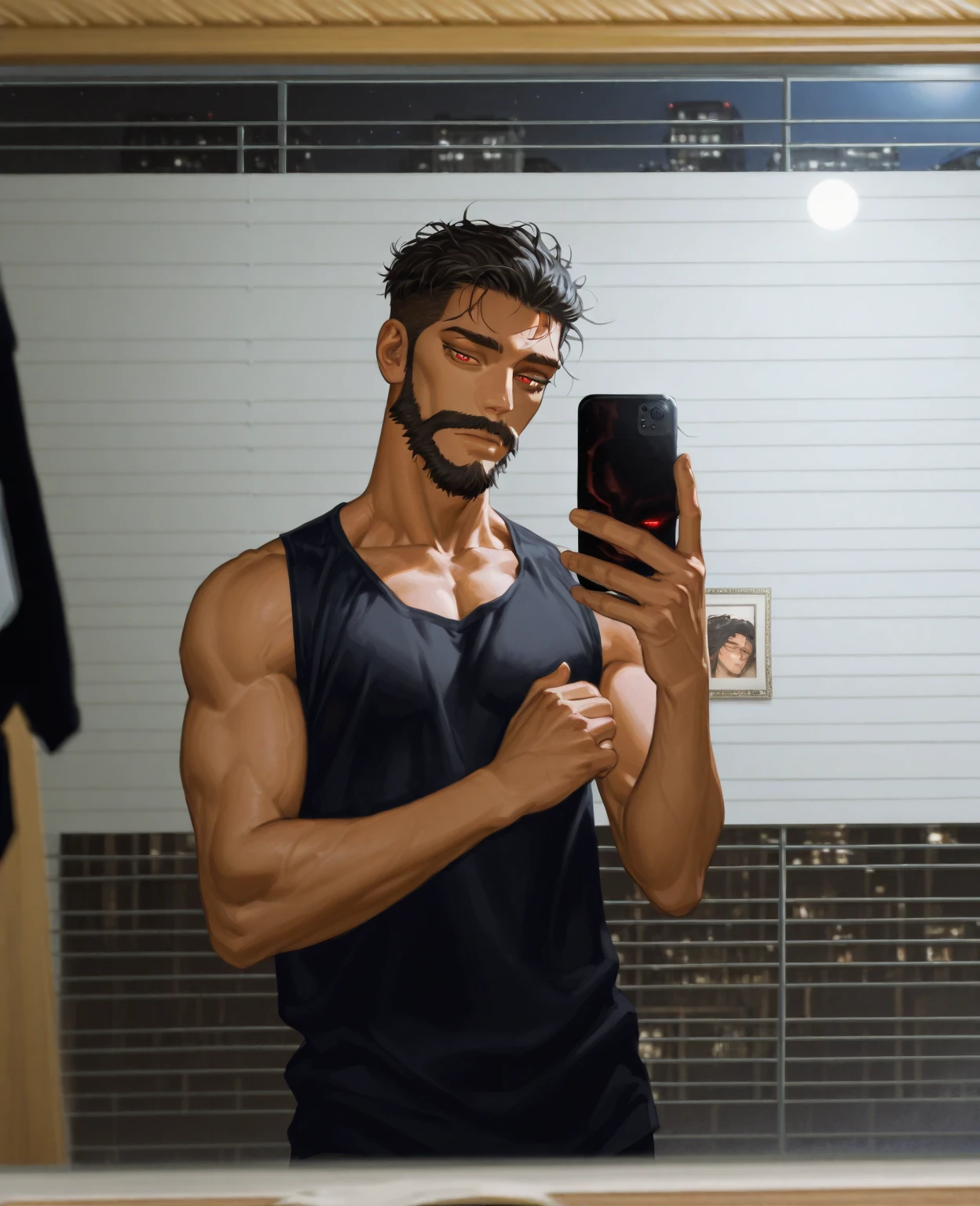 arafed man taking a picture of himself in the mirror, fit pic, [ rigidly defined abs ]!!, [ adamantly defined abs ]!!, shirtless, of a shirtless, he is 3 5 years old, with abs, slightly muscular, 2 7 years old, middle body shot, flexing, slender and muscular build, 2 3 years old --auto --s2