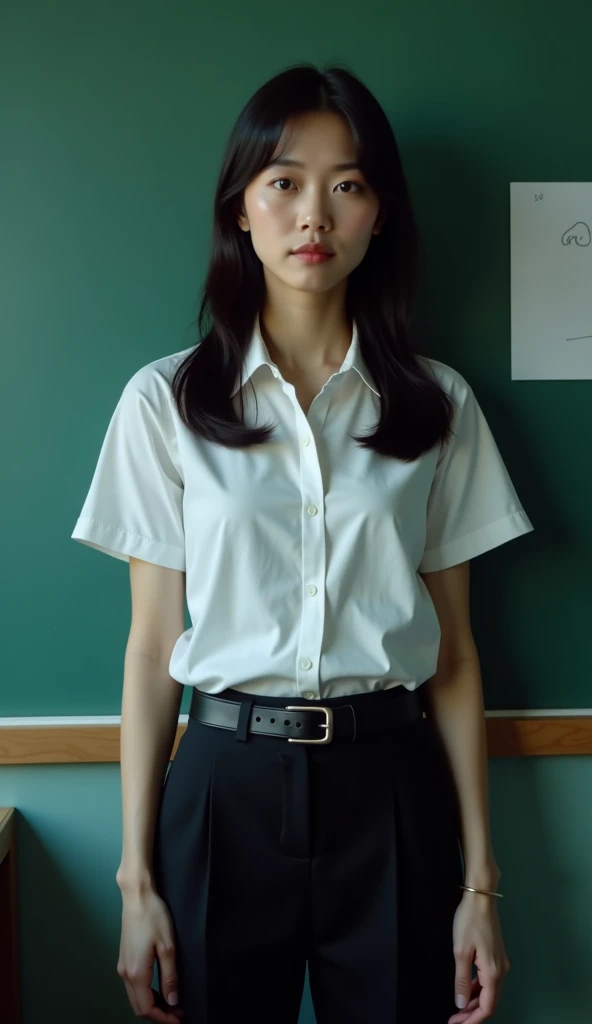 1girl, woman, masterpiece, best quality, highest quality, cinematic lighting, (volumetric lighting), extremely detailed CG unity 8k wallpaper, focused, 8k wallpaper, extremely detailed, ultra realistic, photorealistic, sharp focus, absurdres, (HDR:1.2), (high contrast), photograph, detailed and intricate, instagram, portrait, highly detailed, digital painting, artstation, concept art, smooth, sharp focus, illustration, cinematic lighting, (whole body:1.2), white collar shirt, open shirt, open the button, show thigh, mini skirt, cowboy pose, looking at the viewer.