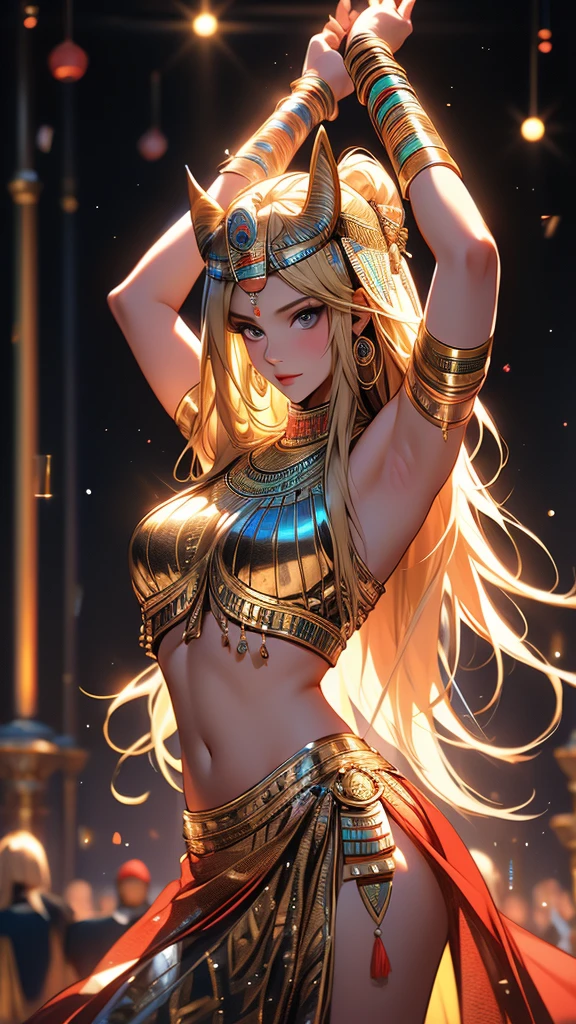 quality\(8k,wallpaper of extremely detailed CG unit, ​masterpiece,hight resolution,top-quality,top-quality real texture skin,hyper realisitic,increase the resolution,RAW photos,best qualtiy,highly detailed,the wallpaper,cinematic lighting,ray trace,golden ratio\), BREAK ,brazilian carnival,1woman\(big smile,hair floating,hair color dark blonde,long waved hair,eye color dark,big eyes,dark skin,samba costume,colorful,cowboy shot,dancing samba hard,sweat,bzccostume,headdress\),at rio de janeiro\(Brazil\),[nsfw:2.0],(motion blur:0.5)