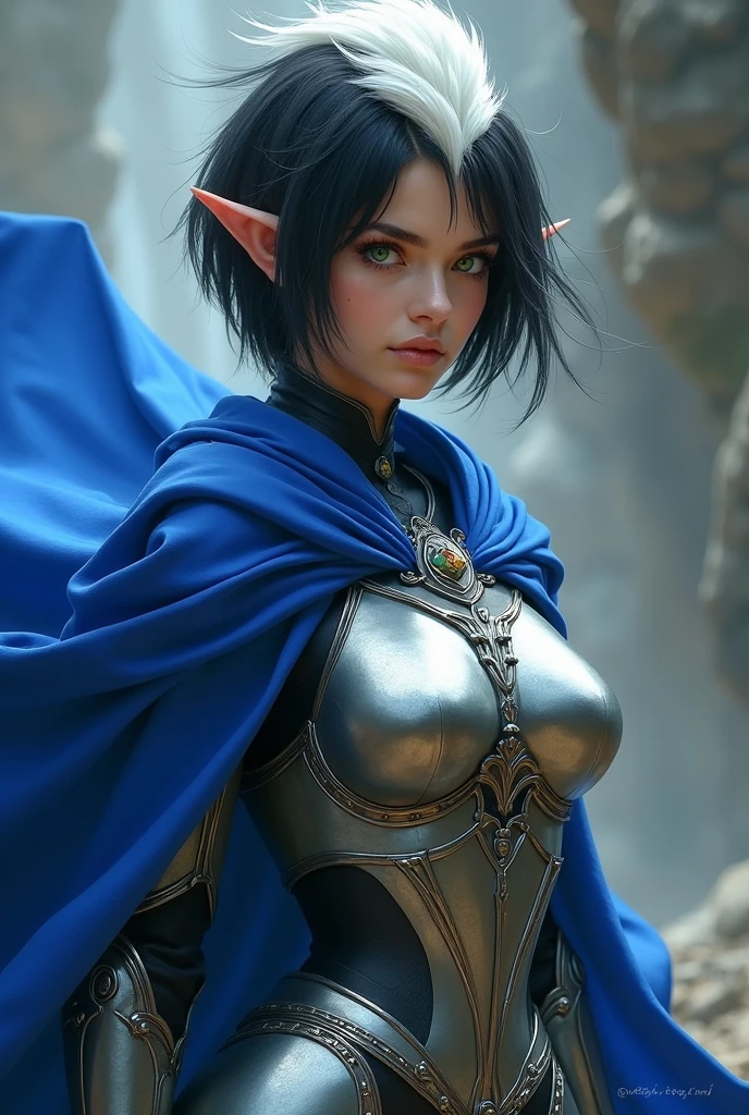 a young girl with pale skin, freckles, dark hair, blue eyes, rosy cheeks, wavy hair, smiling, nude, fantasy warrior armor, high resolution, photorealistic, detailed face, detailed skin, highly detailed, intricate details, cinematic lighting, dramatic colors, dark fantasy