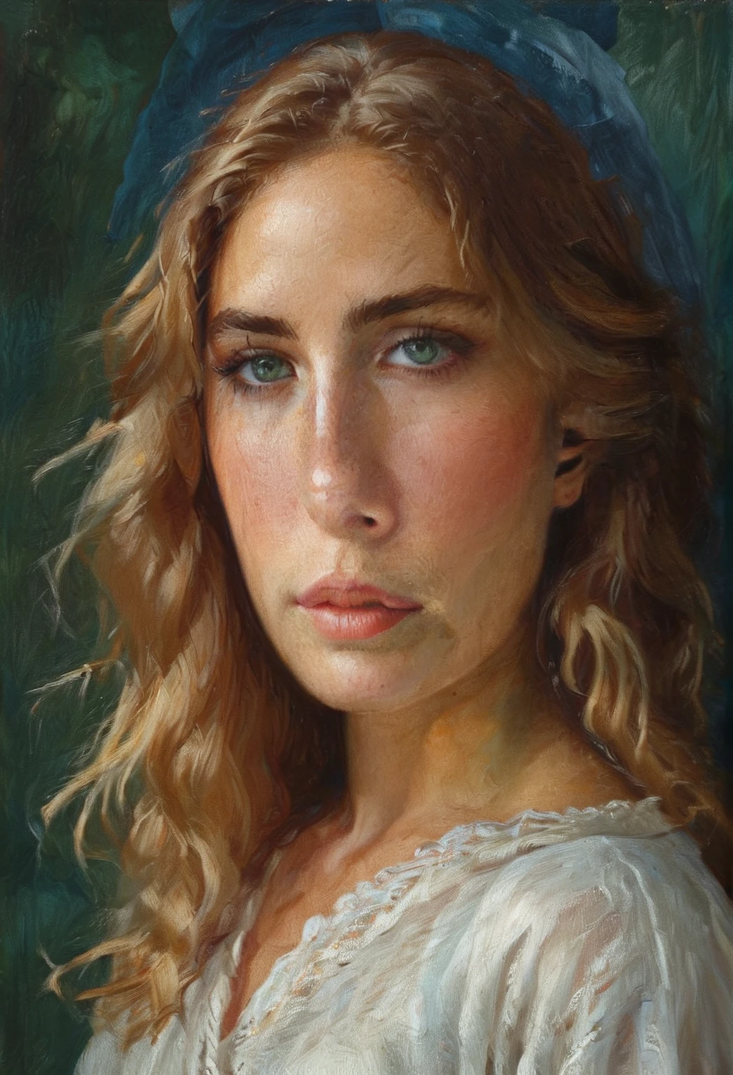 **Post-Impressionism style, white european woman, introspective self-portraits, capturing the inner thoughts, emotions, and identity of beautiful woman through evocative and introspective self-representations. --v 4 50** - (fast) --s 2