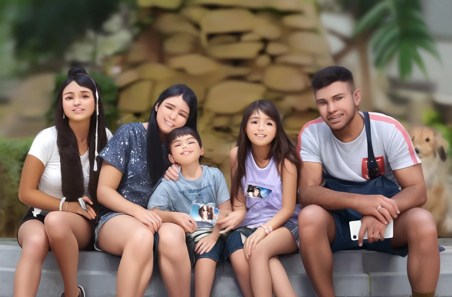 Family of parents and children, pai branco e mulher negra --auto