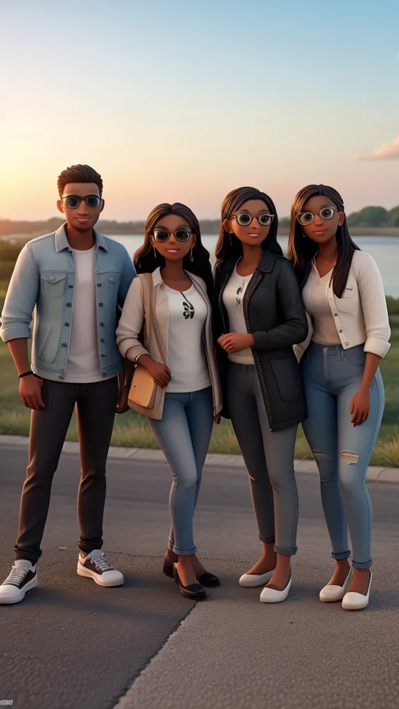 Black and happy family
