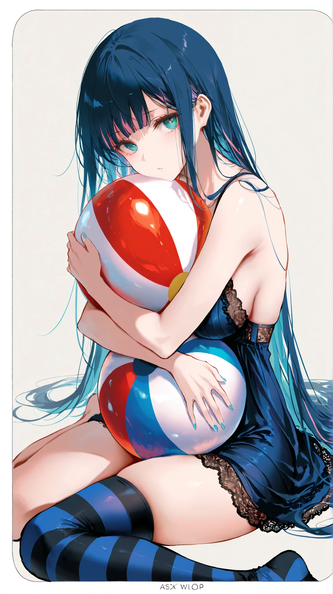 (masterpiece, best quality), best resolution, (2heads:1.5), 1girl, colorful bikini, geometric, stripes, spread legs, (Highest Quality, Amazing Details:1.25), Brilliant Colorful Paintings, lineart