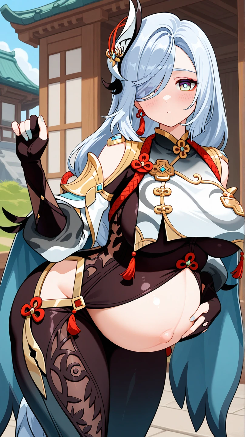 NSFW,masterpiece,Highest quality,High resolution,Super detailed,Shishirabotan\(Hololive\),Double Odango、flower、Side Lock、Lion's tail、White kimono、Off the shoulder、fur ornament、Black Hakama、Short skirt,blush,(In heat),(I feel),(Ahegao),Prostitute,(Red light district),Japanese-style room,Sexy pose,(Seduce),heart,High quality open crotch panties,(Squirting),(Middle-aged men),(Having sex),Insert the penis,Creampie,Bukkake,Lying down,Lying on your back,From above