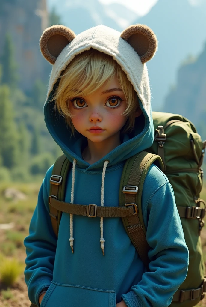 "Generate a hyper-realistic image of a 10-year-old girl from finland with authentic finnish features, set against a realistic forest background, showcasing the best quality and intricate details."
