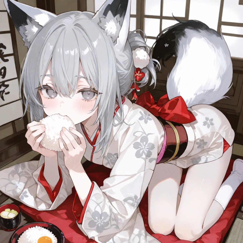 Top Quality, (Cute: 1.1), (Cute), (High Resolution: 1.2), Incredibly Fine Illustrations, Cute Girls, Fluffy Girls, Furry Girls, Smile, Best Quality, High Definition, Tiger Ears, Watching Viewer, Woman, Smile,, One Girl, Best Quality, Embarrassing, Tail, (Girl))), All Focus, (Solo)), (?????: 1.4), Animal-eared girl with legs raised to her shoulders (heart-shaped pupil: 1.5), ((full body shot)), kimono, small, young body, bare soles