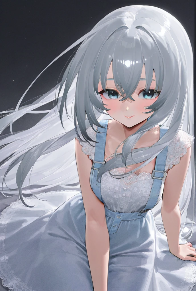 1 White silk loli on white background
