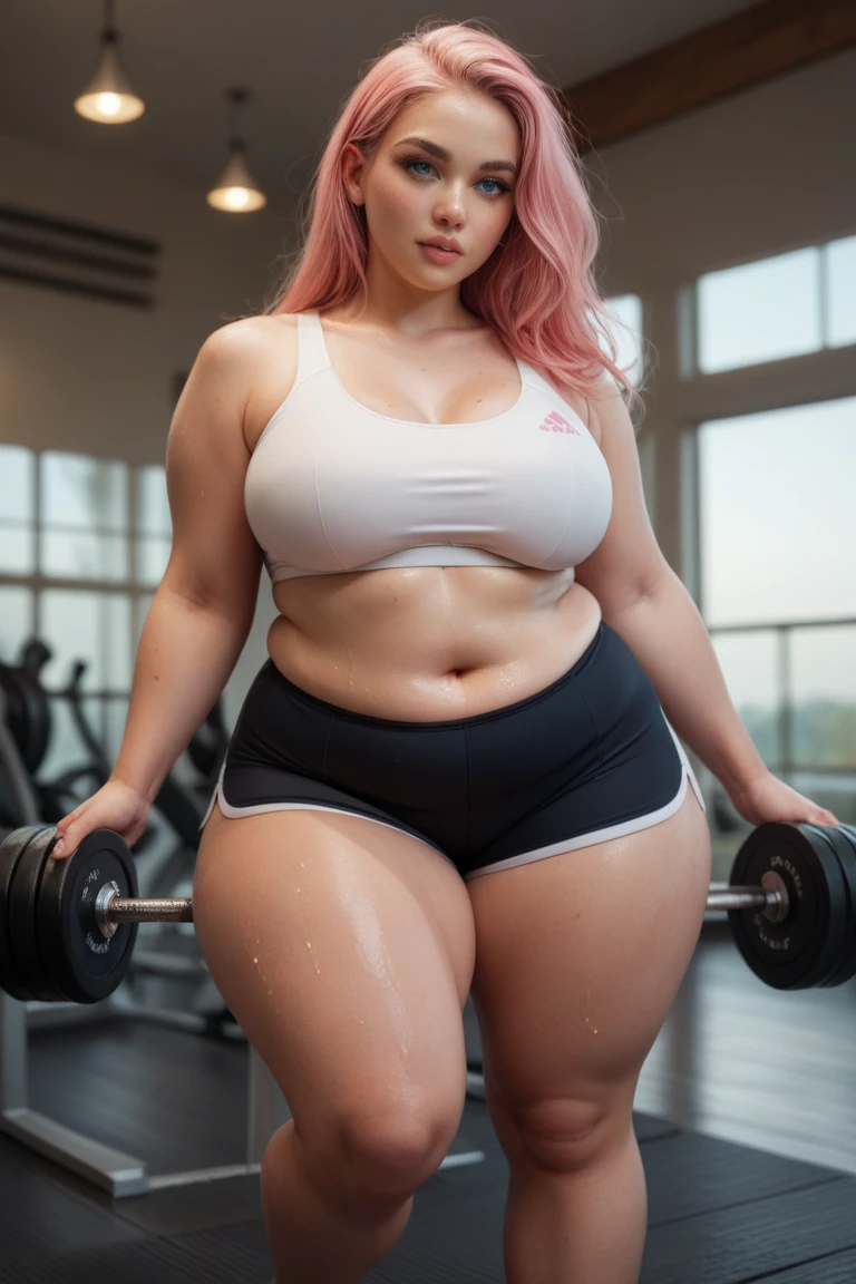 Aesthetic: ((futuresynth, retro-futuristic, electronic, synthesizers, nostalgia, 80s aesthetics, <lora:RetroFusion v1.0.0:0.2> 1980s):1.4)
BREAK
Composition: 1girl, perfect face, perfect eyes, looking at viewer, pretty face, <lora:chubby girl:0.85> (chubby girl, plump, curvy), perfect breasts ,, wearing clothes, wearing shirt, wearing leggings, athletic clothes, perfect breasts, covered breasts
BREAK
Lighting: Dramatic Spotlight, Theatrical, Captivating
BREAK
Quality: (award winning photography, professional photography), (8k, RAW photo, best quality, masterpiece), photo-realistic, intricate, highly detailed, professional lighting
BREAK
Appearance: (25 years old), (caucasian girl, american girl), ((blonde hair))
BREAK
(good quality:0.993)