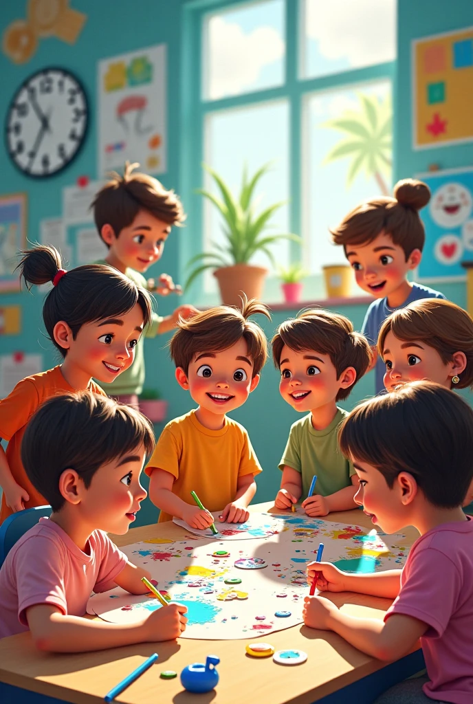 (Children socializing in a learning environment