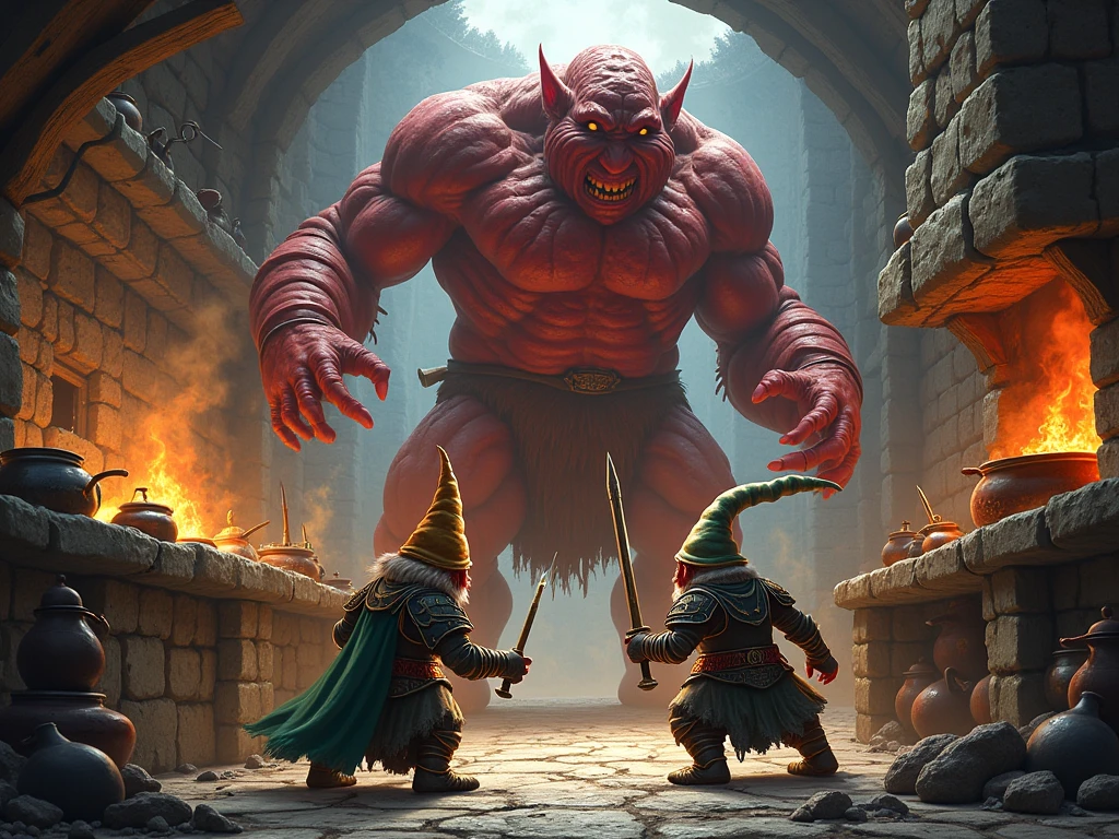 Fierce goblins attacking a medieval night town, surrounded by blood and death
