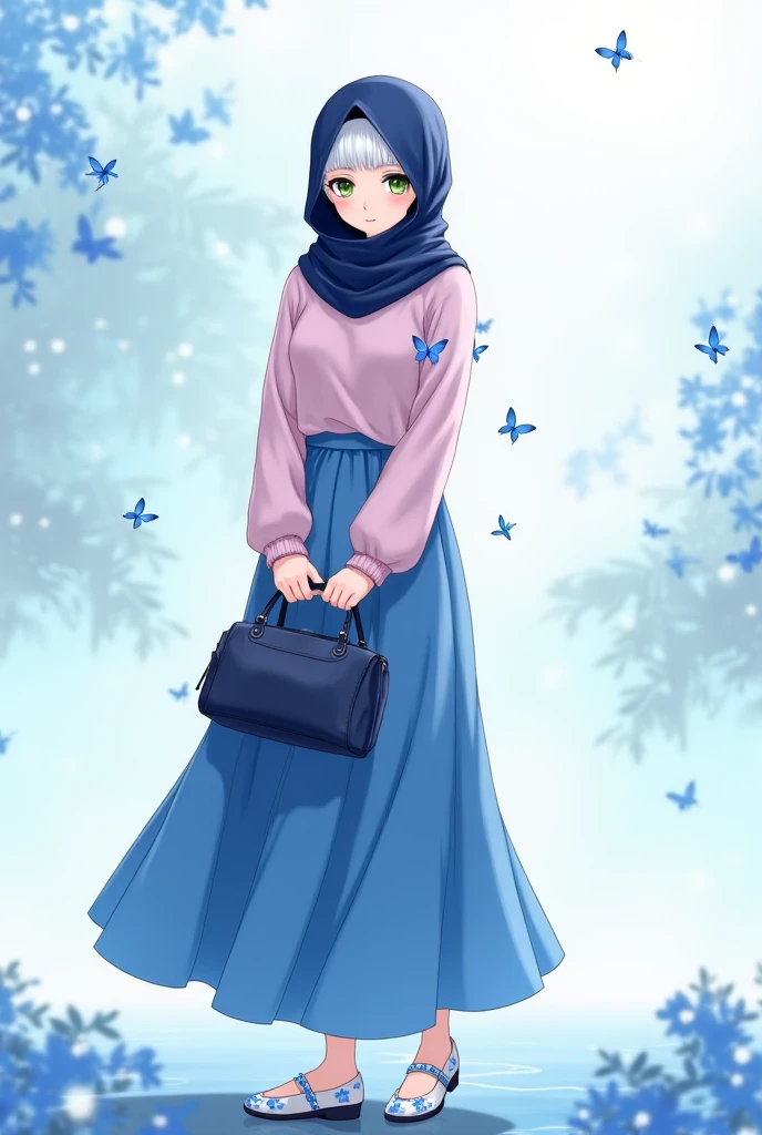 Realistic, 1girl, hijabi girl, long sleeves, parted lips, Muslimah, hijab, real, semi body view, flowers, small breasts, nature, modest clothes