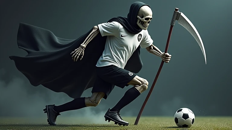 Play soccer chilling undead creature illustration, stunning airbrush and gel masterpiece, dark fantasy and rustic harmony, exudes an air of obscura vivid enchantment, breathtaking beauty, amazed incredible realism, realistic expertly crafted, intricate details and flawless quality, true work of art, ultimate in quality and resolution, high contrast sophistication masterpiece, stunningly detailed paintwork, delicate intricate paint strokes, ultra-realistic detail, (((depth and dimension to this masterpiece:1.3))), stunning extremely insane detail, (((masterful brushstrokes:1.3))),