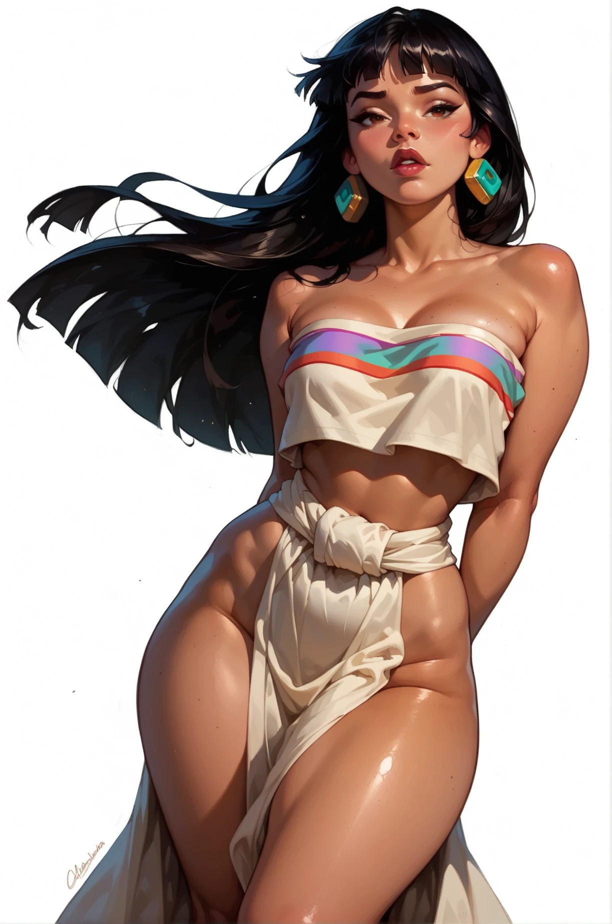 girl from ancient Egypt,1girl,

(large breasts:1.4),((((long twin braids,tight braids,long braid,braided hair,long hime cut,dark hair,black hair,colored inner hair)))),(((purple_eyes:1.3))),intricate eyes,beautiful detailed eyes,symmetrical eyes,((((lustrous skin:1.5,tanned skin,bright skin: 1.5,skin tanned,shiny skin,very shiny skin,shiny body,Reflective skin)))),(spider lower abdomen,narrow waist,wide hip,athletic body,inflated legs,thick thighs,delicate detailed fingers,(detailed face)),beautiful detailed lips,

cute,slutty,sensual,seductive look,seductive,((erotic)),opulent,sumptuous,((nsfw)),

(((eyeshadow,egyptian makeup,eyelid makeup))),zettai ryouiki,revealing clothing,show skin,((((underboob)))),(((barefoot))),((metal leg rings)),egyptian outfit,((armor thong)),((underpants strap)),((((egyptian hoodie,white hoodie,naked hoodie,old style hoodie, transparent hoodie)))),((((slave collar,Long chain leash connected to her collar,shackles)))),(((Transparent cloth:1.1,wet clothes,intricate outfit,embroidered outfit,ornate outfit,embroidered clothes,ornate clothes))),

(flirtatious pose:1.3), looking at viewer,embarrassed,centered,scale to fit dimensions,Rule of thirds,

outdoors,(egyptian palace,egyptian palace background,pyramids in the background),scenery,(oasis,oasis background),extremely scenery,(puddles everywhere,moss,moss on the background),clouds,Egypt style,Egypt castle,lily pads,palms,reeds,(sunset, golden hour),

(Glossy Egyptian ornaments),highres,sharp focus,(ultra detailed,extremely detailed),(photorealistic artwork:1.37),(extremely detailed CG unity 8k wallpaper),(((vibrant colors,vibrant theme))),(intricate),(masterpiece),(best quality),artistic photography,(photography taken by sldr),(intricate background),perfect rendered face,perfect face details,realistic face,photo realistic,((intricate detail)),(((realism))),
