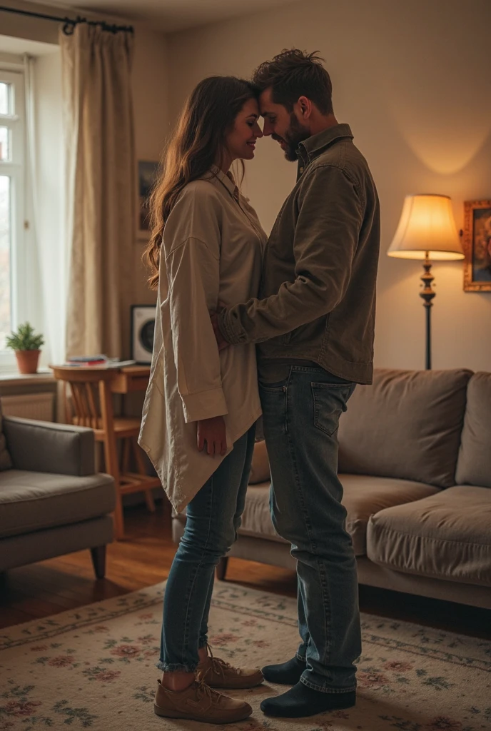 They hugged each other together in the kitchen, couple kissing, In a kitchen, hugging her knees, home photography portrait, Happy couple, shot with a canon 20mm lens, shot on a Canon EOS R5, shot on canon eos r 5, very perfect position, hugging his knees, couple dancing, Shot on Sony A 7 III, In the kitchen, Hugging,hyper realisitc,Soft portrait shot 8 K, realistic art style, photorealistic art style, Realistic digital art 4K, Realistic digital art 4 K, Rendu portrait 8k, cinematic realistic portrait, 8 k realistic digital art, realism art style, portrait shot 8 k