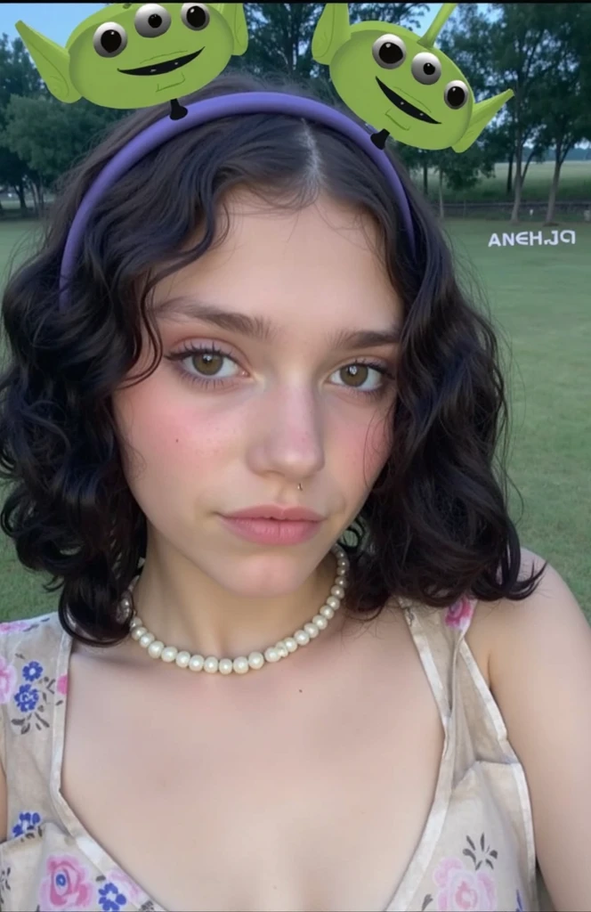 arafed woman with curly hair wearing a white bra top, 18 years old, curly haired, curly, curly bangs, curly and short top hair, portrait sophie mudd, (dark shorter curly hair), curly hair, charli bowater, curly middle part haircut, her face framed with curls, 1 6 years old, 19-year-old girl