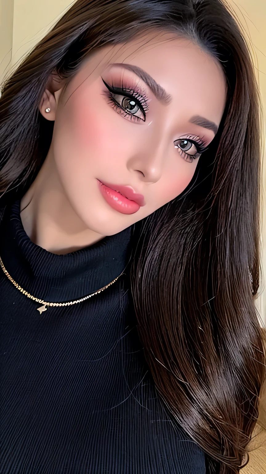 ( cowboy shooting、     top quality、8k、       award-winning works       、             super high res  )、       beautiful woman、(     Black sweater     , Sexy cleavage:1.1)、Perfect big breasts、( blonde alone      :1.1)、     beautiful skin that shines with bright,     Glossy lipstick   、 a lot of people stand out with clear images    、     bright color contacts       、Perfect gal makeup、    Perfect for an adorable companion 、The sleeve is torn    、(  Dark makeup for women      :1.2)、(             dark brown beige around the eyes             :1.1)、             Beautiful Bright Eye Shadow             、       dark sexy makeup around the eyes       、(Big Breasts:1.2)、       super long wavy hair       、(Romantic affection:1.1)、 amazing adult sex appeal The best smile he has when he sees me      、(       there are many people that accentuate body lines     ..:1.1)、(Strongly blurred、       a   。:1.1)、(  The image is clear 、      jacket    :1.1)、       accurate anatomy、       ultra HD hair、(             super high res  の完璧な美しい歯:1.1)、Ultra HD beautiful face   、       ultra HD hair、  crystal clear bang 、Ultra HD Shining Eyes、輝く             super high res  の美肌、             super high res  の艶やかな唇、       Harry Winston necklace       
