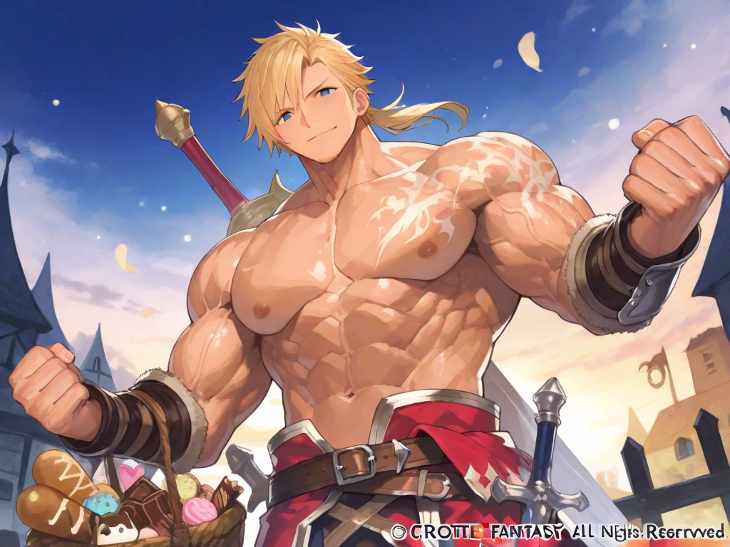 Showing off his muscular muscular back, red skin, bright red skin, the boy blushed shyly , rosy skin, shiny skin(muscular thigh muscles )( anime style, art) (photo angle from bottom up) (photo angle from the ground upwards) [Anime photo][highest quality photo][4k,HD photo quality ],  (muscular thigh muscles, firm thigh muscles, muscular thigh muscles, sinewy thigh muscles, giant thigh muscles, strong leg muscles, muscular hamstring leg muscles)(thigh), muscular, calloused, sinewy, giant) , Bennett(Genshin Impact),fun, happy, huge body, muscular and muscular, bodybuilder, bodybuilding, standing, lots of sweat flowing down, topless, shirtless, hot sunny, 8 pack abs , short hair , green eyes, Side View , Raise your arms high to reveal your armpits, Hands behind the head, cum, cumming, huge penis, huge erect penis slipping out of loincloth, large penis, long penis, showing his fully erect penis, cumming with erection, no clothes, torn clothes, holding hus own penis, masturbation, cum in penis, big penis, moaning, white hair, green eyes, cum leaking on penis, penis squirting cum