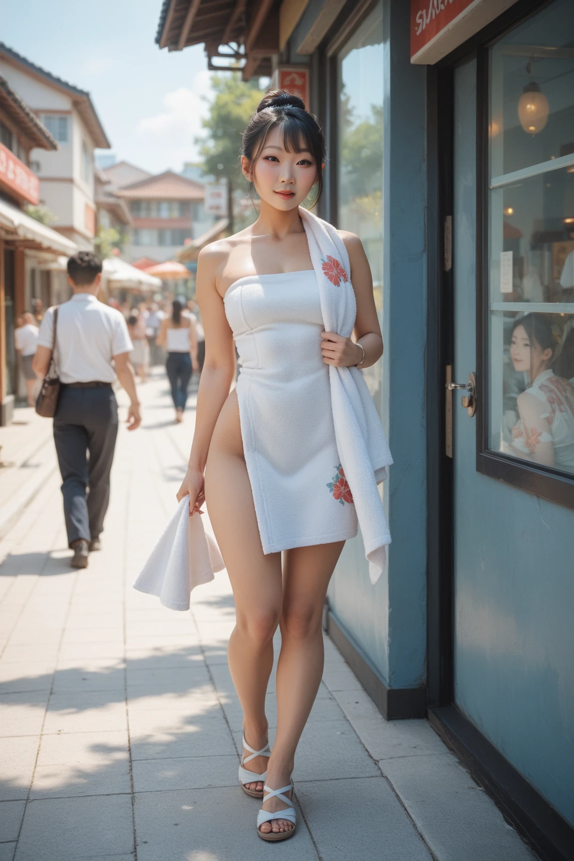 masterpiece, Full Body Shot, ((No clothes))、Young and beautiful woman in Japan, Model's body type、Toned Abs、standing on a floor in the classroom with a big smile, Charming person, Completely naked, ((No clothes)), Very cute face, Glossy Lips, Double eyelids on both eyes, Natural Makeup, Long eyelashes, Shiny skin, Smooth, Light brown medium hair, Asymmetrical bangs, Sunburned skin, Glowing Skin,, pubic hair、8K resolution, Attention to detail, Detailed hairstyle, Detailed face, Great cinema lighting, Octane Rendering, Vibrant, Ultra-realistic, Perfect limbs, Perfect Anatomy