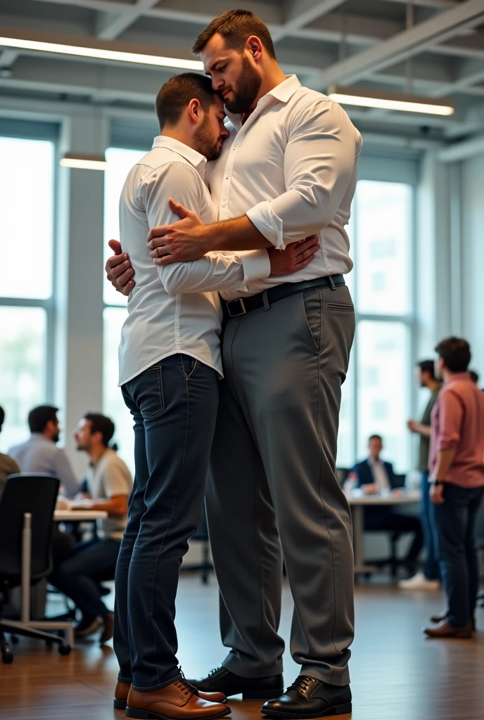 45 yers old,Guardiola, ,Shirtless,Tong,Bulge,office room,Two people kissing,black long socks,Thin,musculature,lbeard,fortitude,artwork of a,tmasterpiece,k hd,Polo shirt,Kneeling