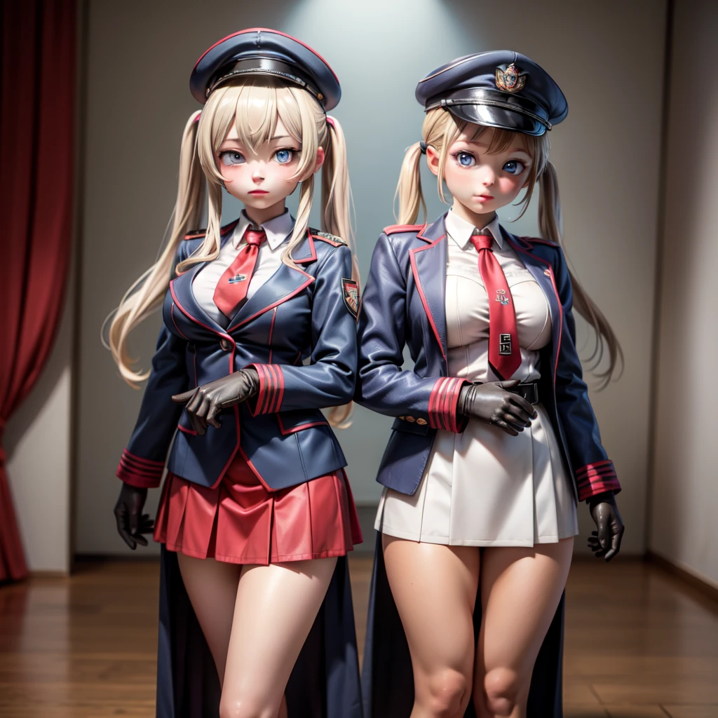 Idol Group Female Group Smile Cute Top Quality Masterpiece Long Hair Uniform Pink Hair Blonde Ultra Real