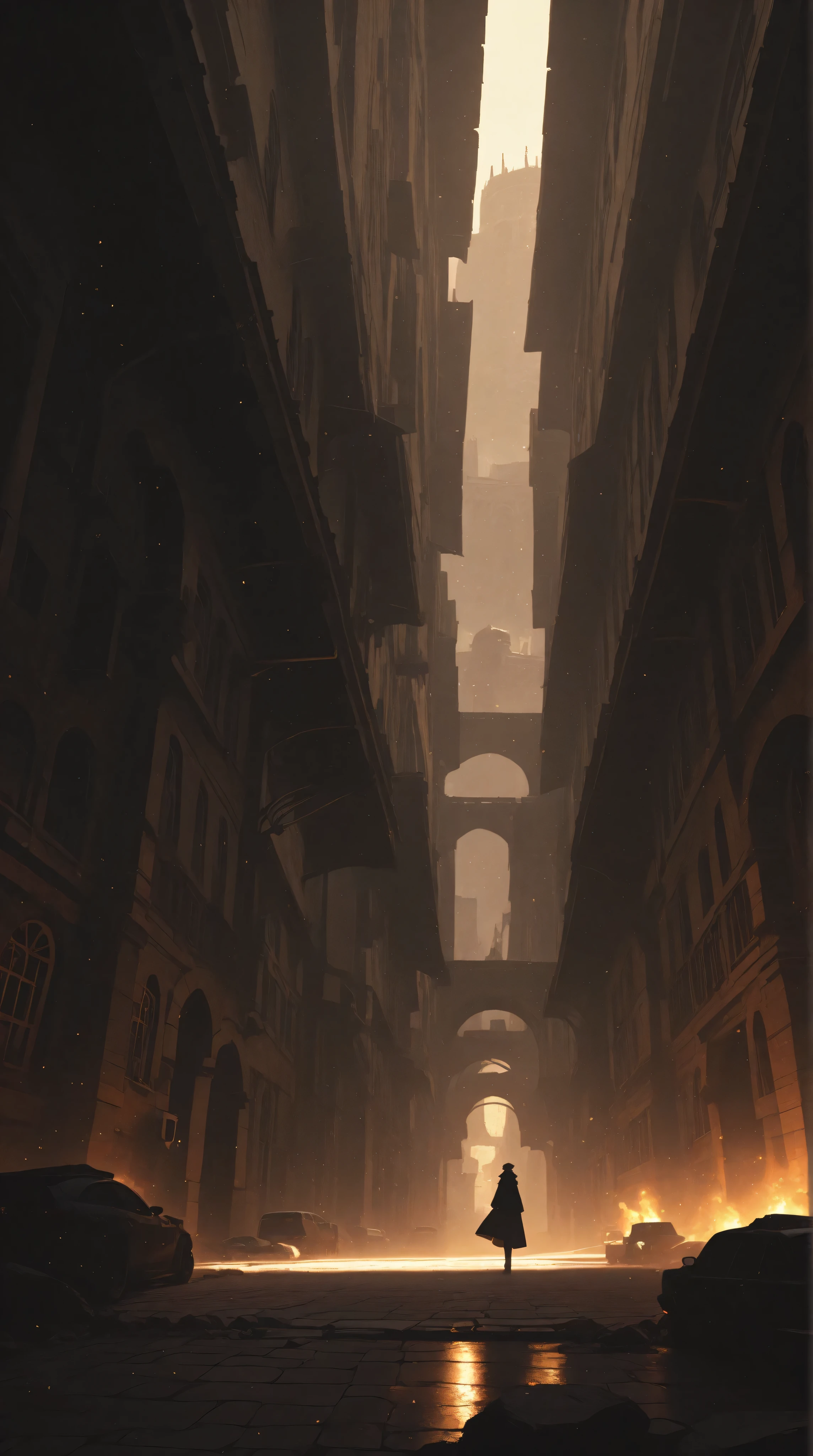 a futuristic landscape in the illustrative style of french illustrator Moebius