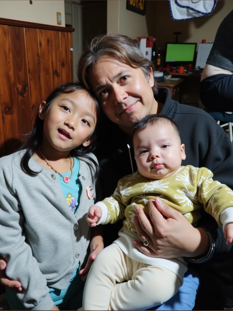 there is a woman holding a  in her arms, Children, With a chilmin, kids, Family, Cutest, wan adorable korean face, [ photos realistic ]!!, twins, with cute doting eyes, caring fatherly wide forehead, Heartwarming, cute - fine - face, taejune kim, Cute, with a twin, kid, Comfortable