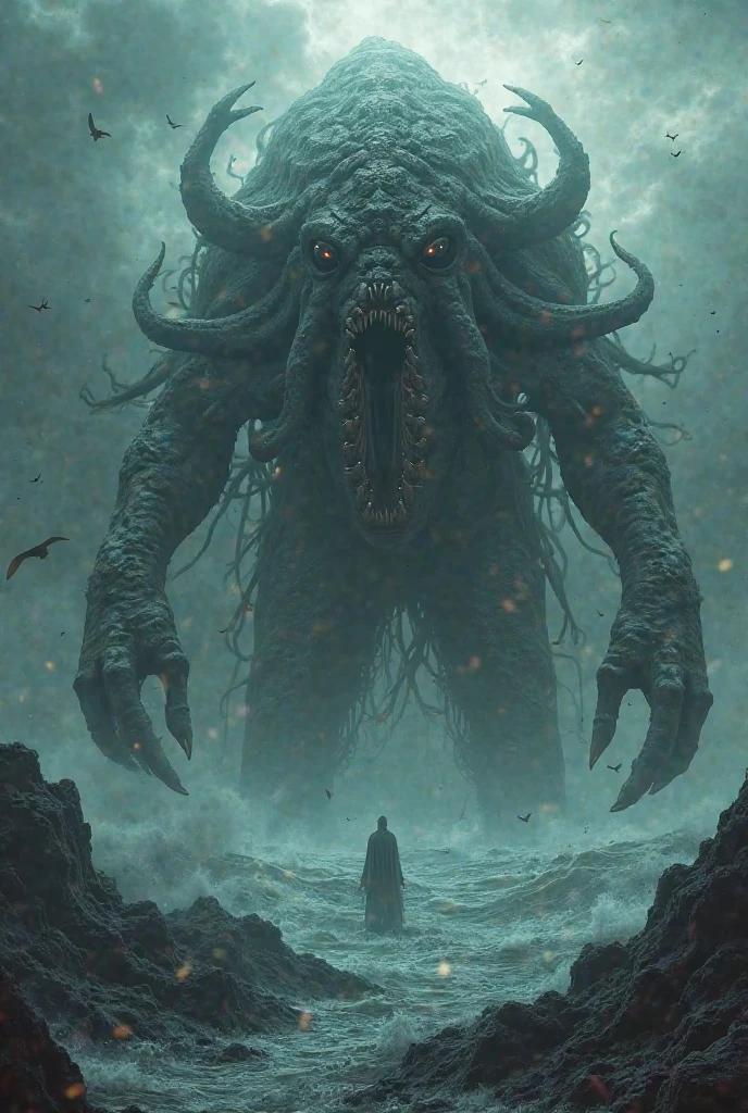 A giant Buddha monster suddenly appears in Japan, Alien, Horrifying and destructive, despair, Strong feeling, Masterpiece,