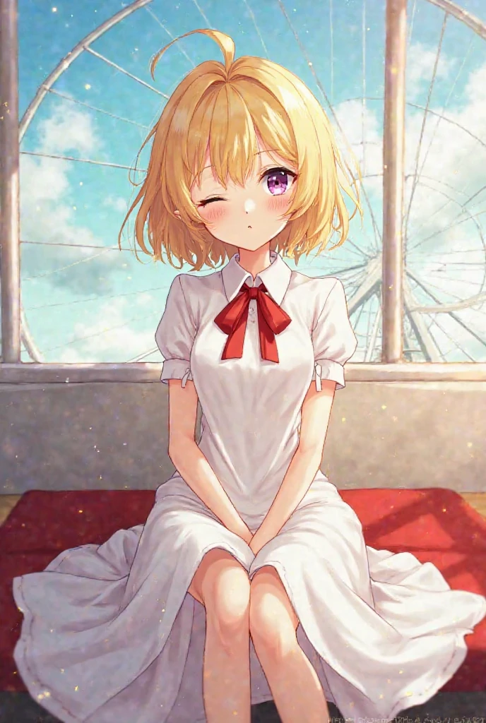 masterpiece,best quality,anime,1girl,solo,from below,feet,looking at viewer,sitting,crossed_legs,barefoot,