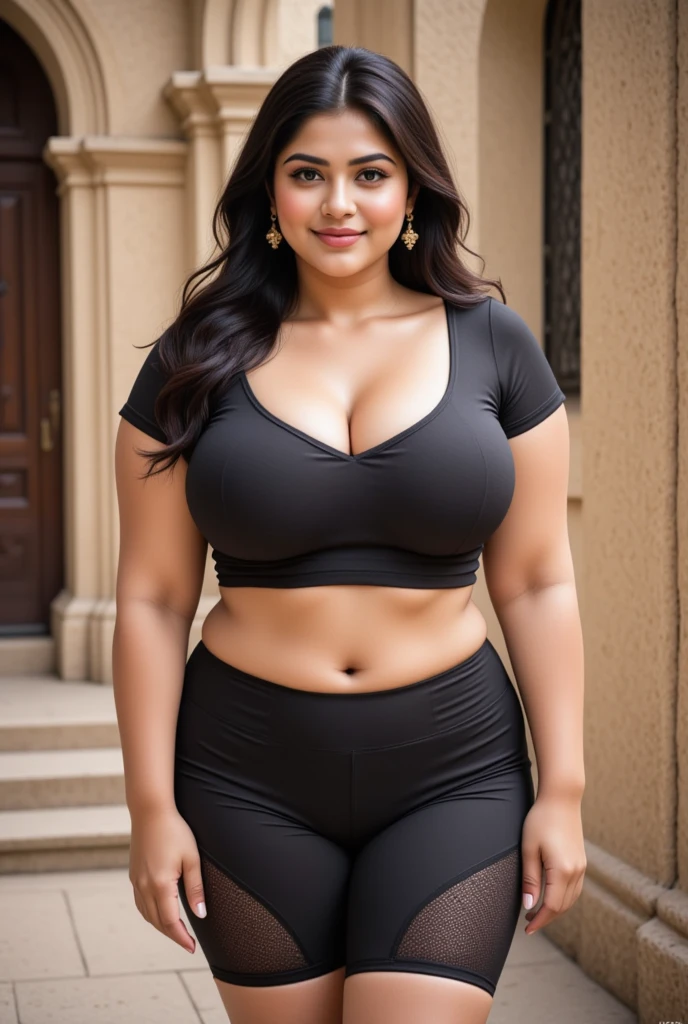 south Indian beautiful woman sexy curvy plus size model wearing different random color skin tight Bollywood Blush Banarasi Dress, eye contact camera view, curvy plus size big hour glass bulky huge figure, big m-cup bulky huge breasts, different style hairstyle, bright eyes, thin eyebrows, fair skin, blushing cheeks, prefect head to thigh close up view, Dreamcatcher Delight Embroidery, ultra realistic skin texture, head to thigh close up view, smile face, shadow lighting effect, hijab
