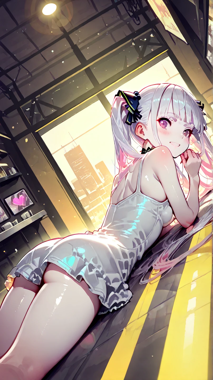 The main character is a pitch black cat、Light blue eyes、Curled up alone in the nearby room、Close-up of a cat、The background is night
