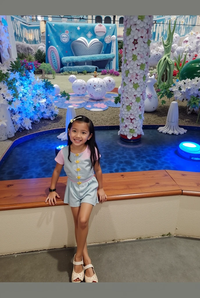 3--old l, Innocence, black color hair, Garden background, ultra HD picture quality, having fun, adolable, Full body like, aqua eyes, ray tracing, first-person view, Social realism, masterpiece, high details