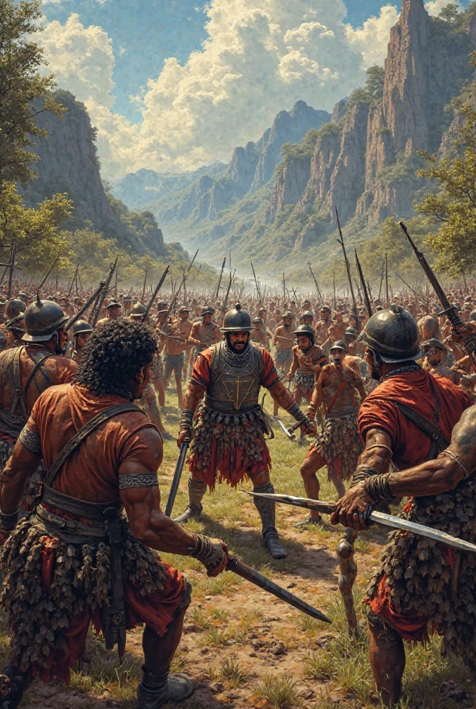 Soldiers of the Inca Empire killing women and children