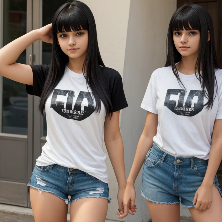 One gril 25year long dark black hair are flowing in air flirting with his eyes clothes shorts and blouse on his haif solder and he stand midel of tiger
