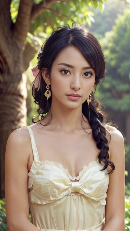 Masterpiece, high quality, high resolution, 8K, ((Skinny Japanese woman in a costume of Yang Guifei)), beautiful face, makeup of Yang Guifei, detailed face, detailed eyes