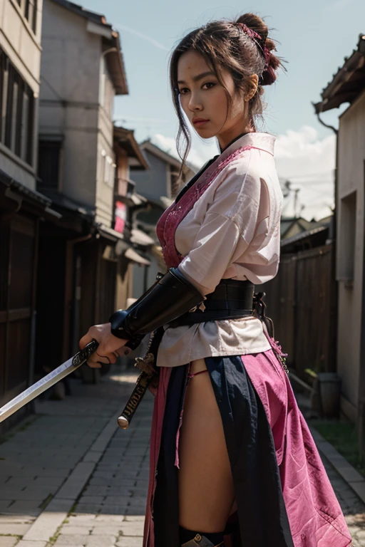((The background is the village of Shinobi:1.5)、Female ninja training in the village)、(Realistic、Like a photograph、Live Action、8k, Photorealistic, RAW Photos, Best image quality: 1.4), Single-lens reflex camera、RAW Photos, highest quality, Realistic, Highly detailed CG Unity 8k wallpaper, Written boundary depth, Cinematic Light, Lens flare, Ray Tracing, Realistic background、((waso:1.5、ninjya:1.3、kunoichi:1.4、skirtlift)、Sexy Ninja:1.37、Get into a fighting stance:1.3、Ninjutsu activation:1.2、Trained abdominal muscles、Big Breasts、Pull up the hem to reveal your underwear:1.3)、Grey Hair、short hair、Standing in the village、Night Village、((Ultra-dense skin))、 1 girl,Cute Kunoichi、((whole body:1.5),Looking at the audience:1.1、Glare、I like that style、Pay attention to the details、The perfect outfit、(White skin)、An accurate portrait、Accurate Arm、Accurate feet、Beautiful legs、Precise thighs、Anatomically correct body、View from below