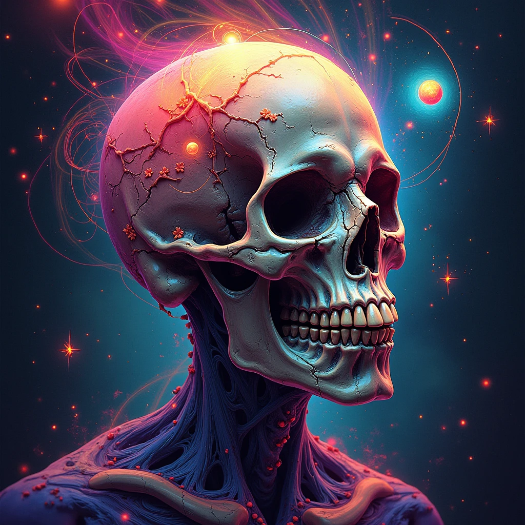 blurred image of a hazy object with blue and purple background, nebula, Space quantum death. Deep space, portrait of a cosmic entity, heat death of the universe, psychedelic cosmic terror, surreal space, end of the universe, cosmic horror style, Scenario, paisaje